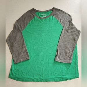 Green and Gray 3/4 Long Sleeve Mens Shirt